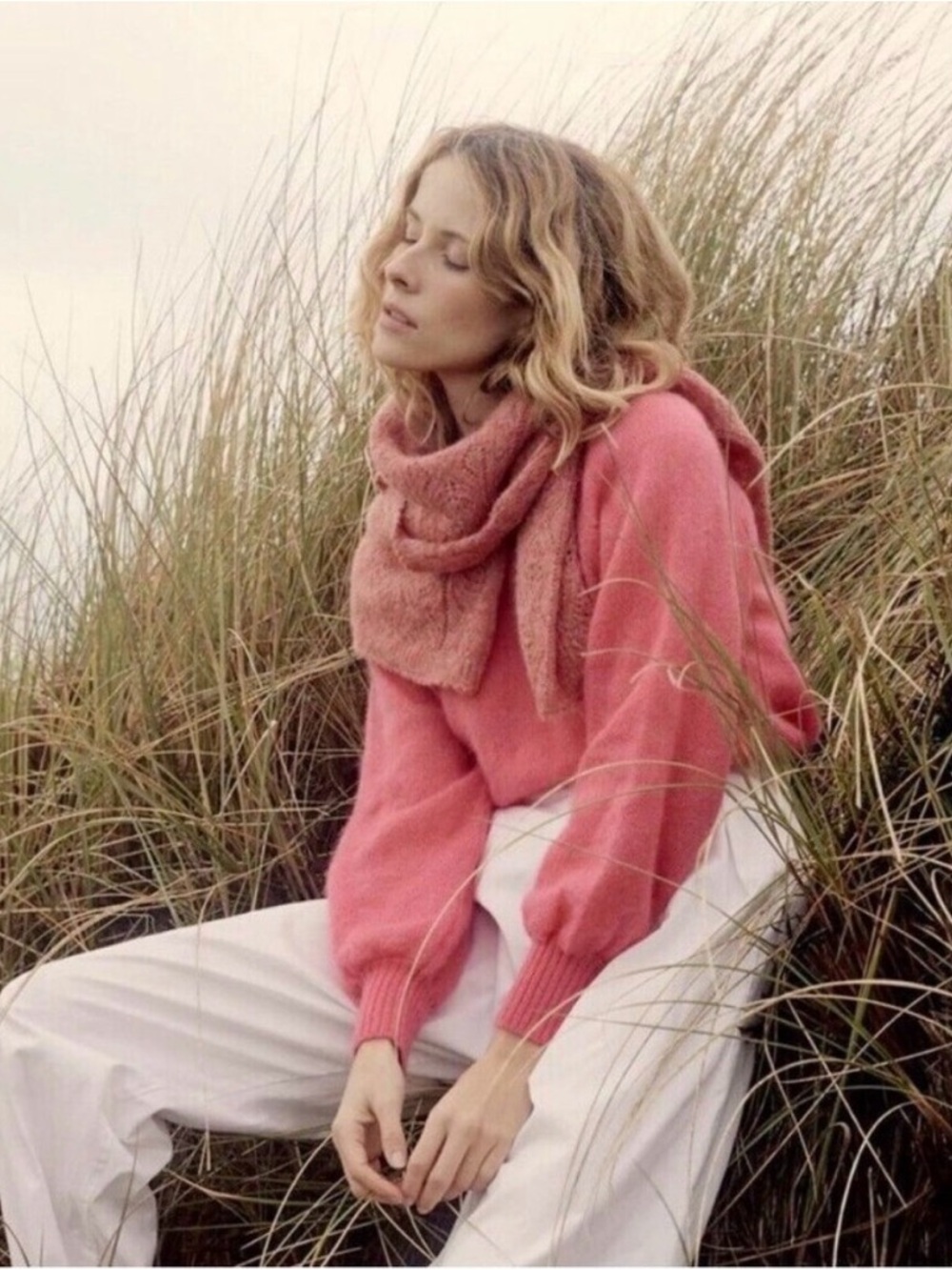 Doen Small Marsena Sweater Pink Juneberry Alpaca‎ Wool Knit Luxury size S